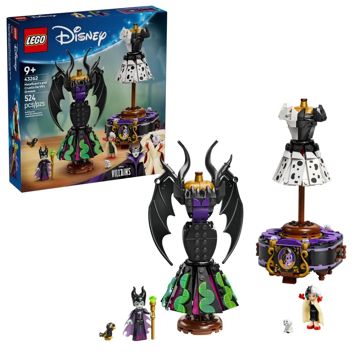Maleficent's and Cruella de Vil's Dresses LEGO Disney 43262